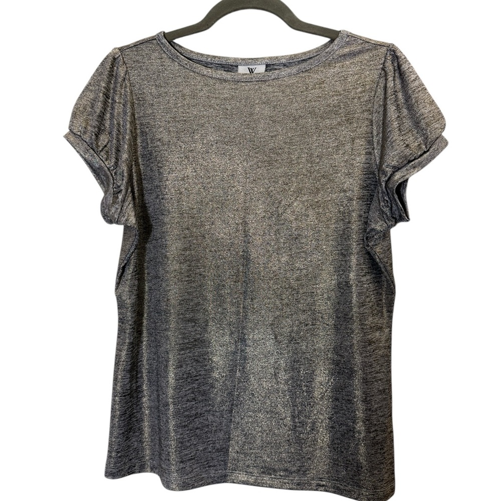 Worthington Women’s Metallic Cap Sleeve Top sz PL